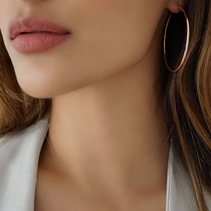 Große Gold Creolen für Frauen, Hypoallergene Dünne Gold Creolen, Sterling Silber Creolen für Damen, Extra Große, Mittelgroße, Große Creolen