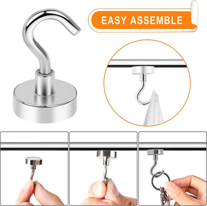 MIKEDE Magnetic Hooks 15Pack 30lbs+ Magnet Hook Cruise Cabin Ship Essentials Heavy Duty Strong Magnets Refrigerator Fridge Hanging for Classroom Beach Vacation Kitchen Grills Home ﻿