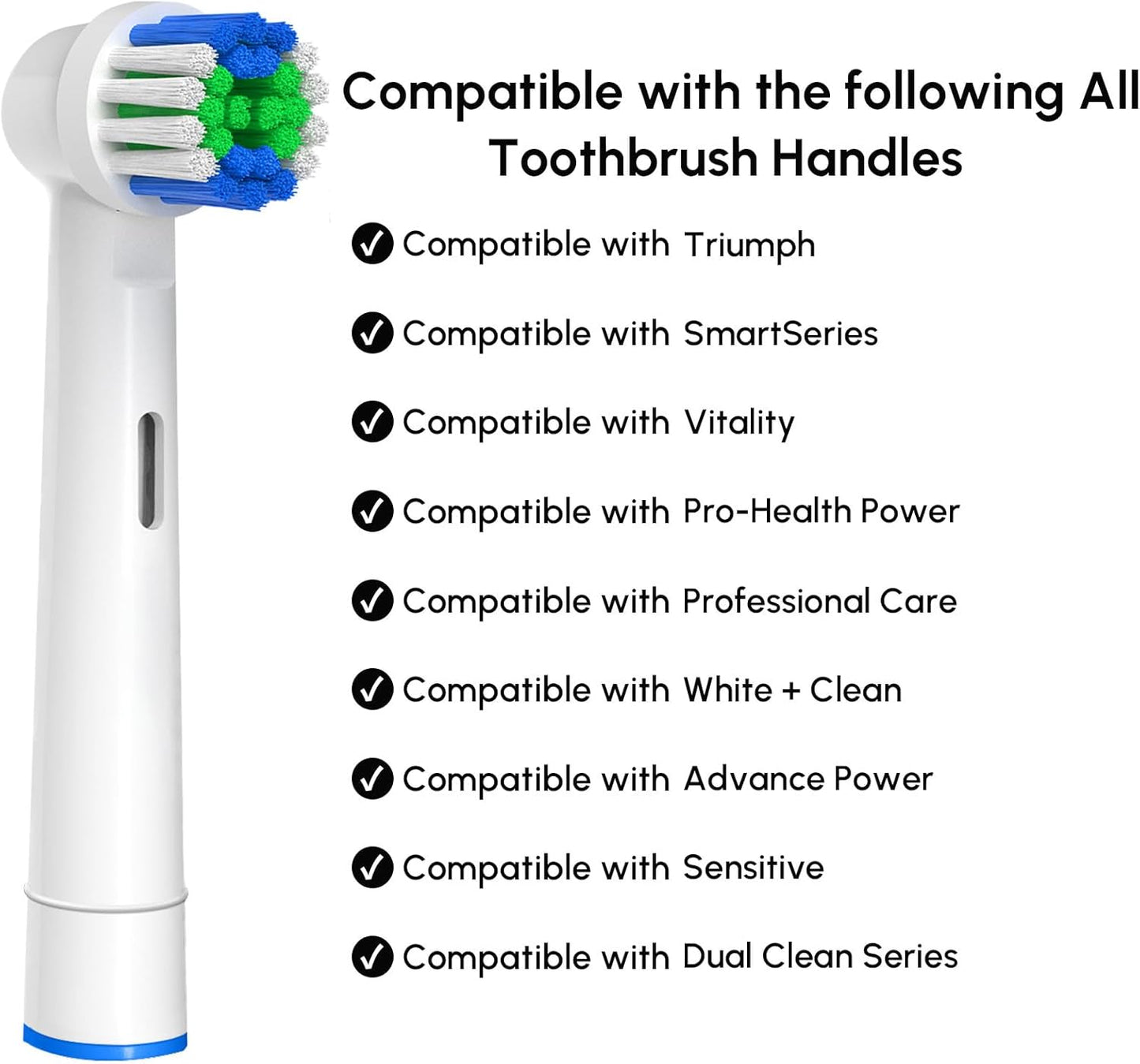 Ersatz-Zahnbürstenköpfe kompatibel mit Oral B Braun, 20 Stück professionelle elektrische Zahnbürstenköpfe Ersatzköpfe für Oral B Nachfüllpackung Pro 500/1000/1500/3000/3757/5000/7000/7500/8000