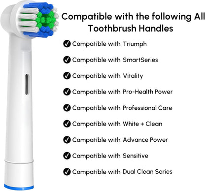 Ersatz-Zahnbürstenköpfe kompatibel mit Oral B Braun, 20 Stück professionelle elektrische Zahnbürstenköpfe Ersatzköpfe für Oral B Nachfüllpackung Pro 500/1000/1500/3000/3757/5000/7000/7500/8000