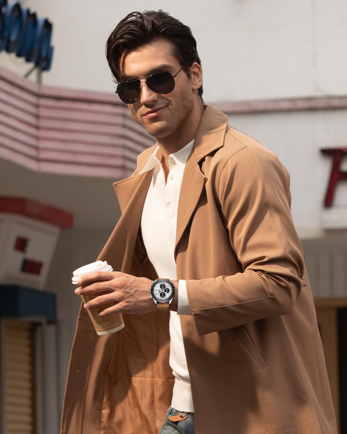 BY BENYAR Uhren für Herren Analog Quarz Chronograph 30M Wasserdicht Leuchtend Großes Zifferblatt Herren Armbanduhren Business Arbeit Sport Freizeit Mode Designer Uhr Elegantes Geschenk für Herren