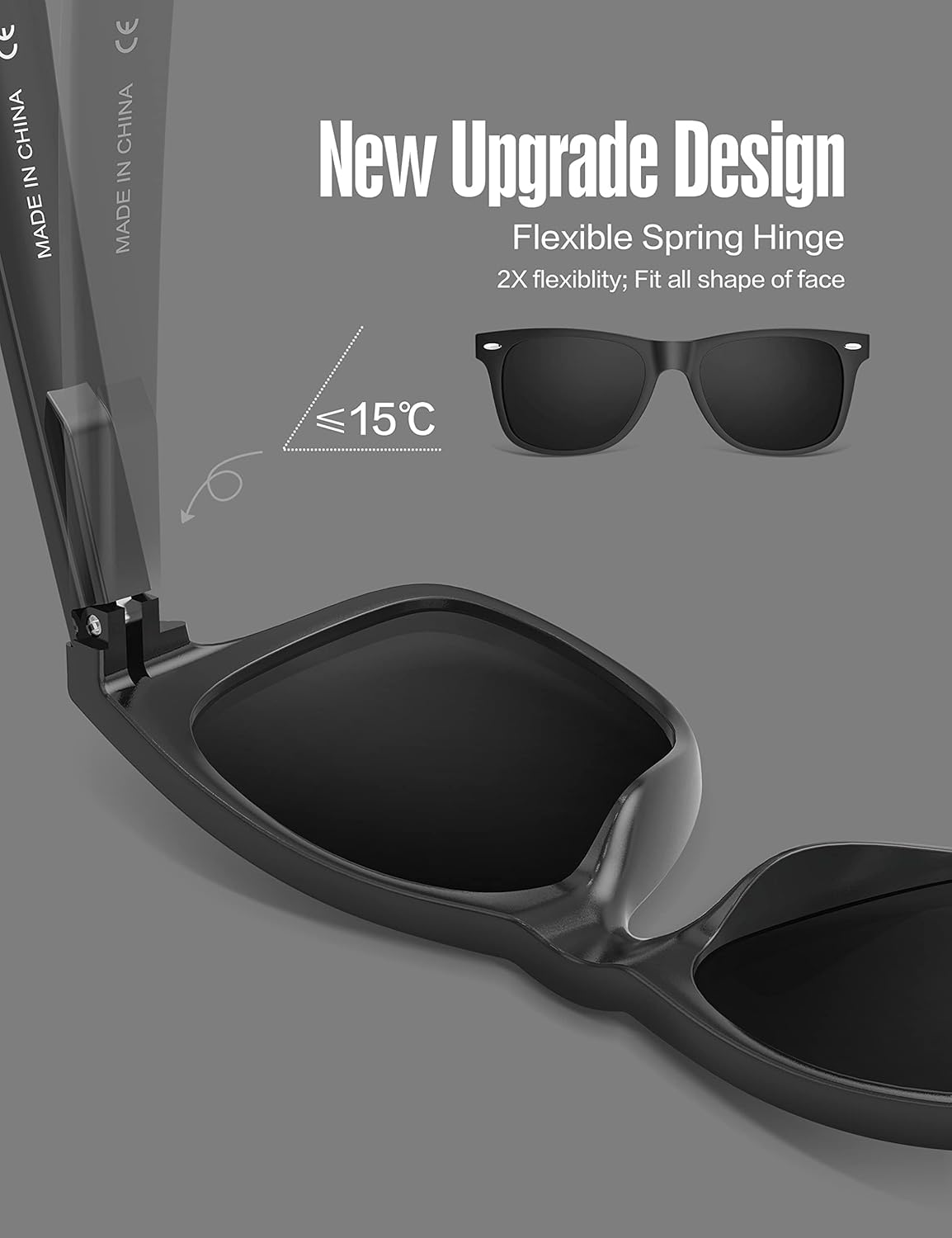 LUENX Polarisierte Sonnenbrillen für Herren und Damen, quadratische Fassung – UV-400-Schutz, 54 mm