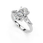 Oval Cut Lab Grown Diamond IGI Certified 4 Prong Baguette Accent Engagement Anniversary Wedding Ring in 14K Gold, Platinium for Women (1.0-5.0 Ct, F-G Color, VS1-VS2 Clarity)