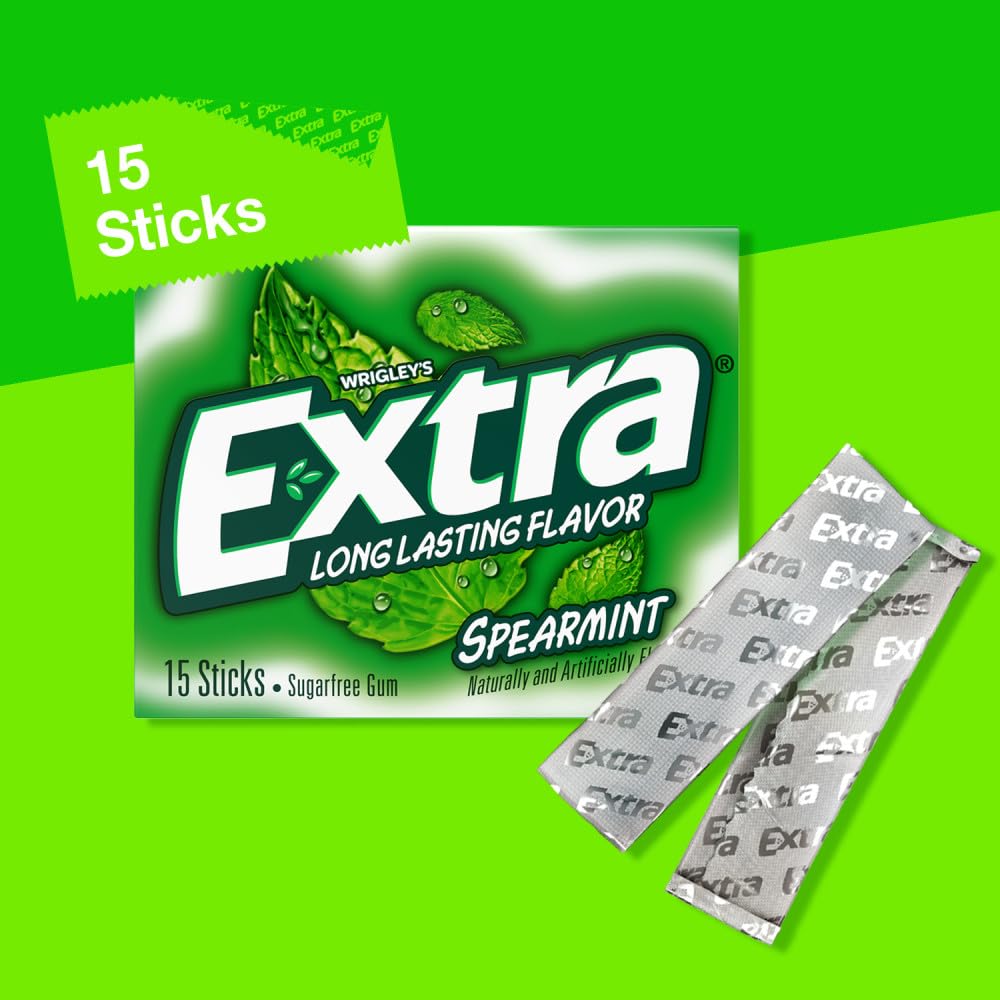 Extra Gum Spearmint Sugarfree Gum Bulk for Fresh Breath On-the-Go