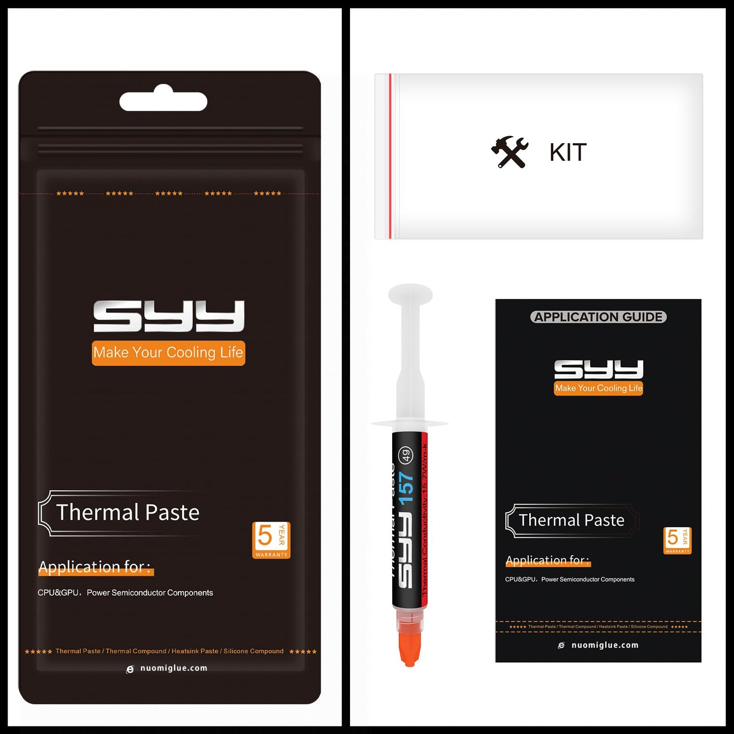 SYY Wärmeleitpaste mit Werkzeug-Set, 4 Gramm CPU Paste Wärmeleitpaste Kühlkörper für IC/Prozessor/CPU/GPU/alle Kühler
