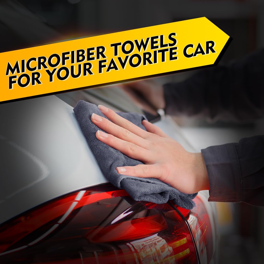 HOMEXCEL Mikrofasertuch 12er-Pack, 31,75 x 31,75 cm Mikrofasertücher für Autos, ultra-saugfähiges Autowaschtuch, fusselfreie, streifenfreie Reinigungstücher für Auto, Küche und Fenster (Grau)