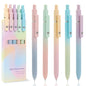 ACEES Gel Pens, 6 Pcs 0.5mm Fine Point Black Ink Pen With Smooth Writing, Office Desk Accessories, Writing Supplies Gifts for Men Women, Quick Dry Pens Ballpoint For Journaling, Black/Gray/White