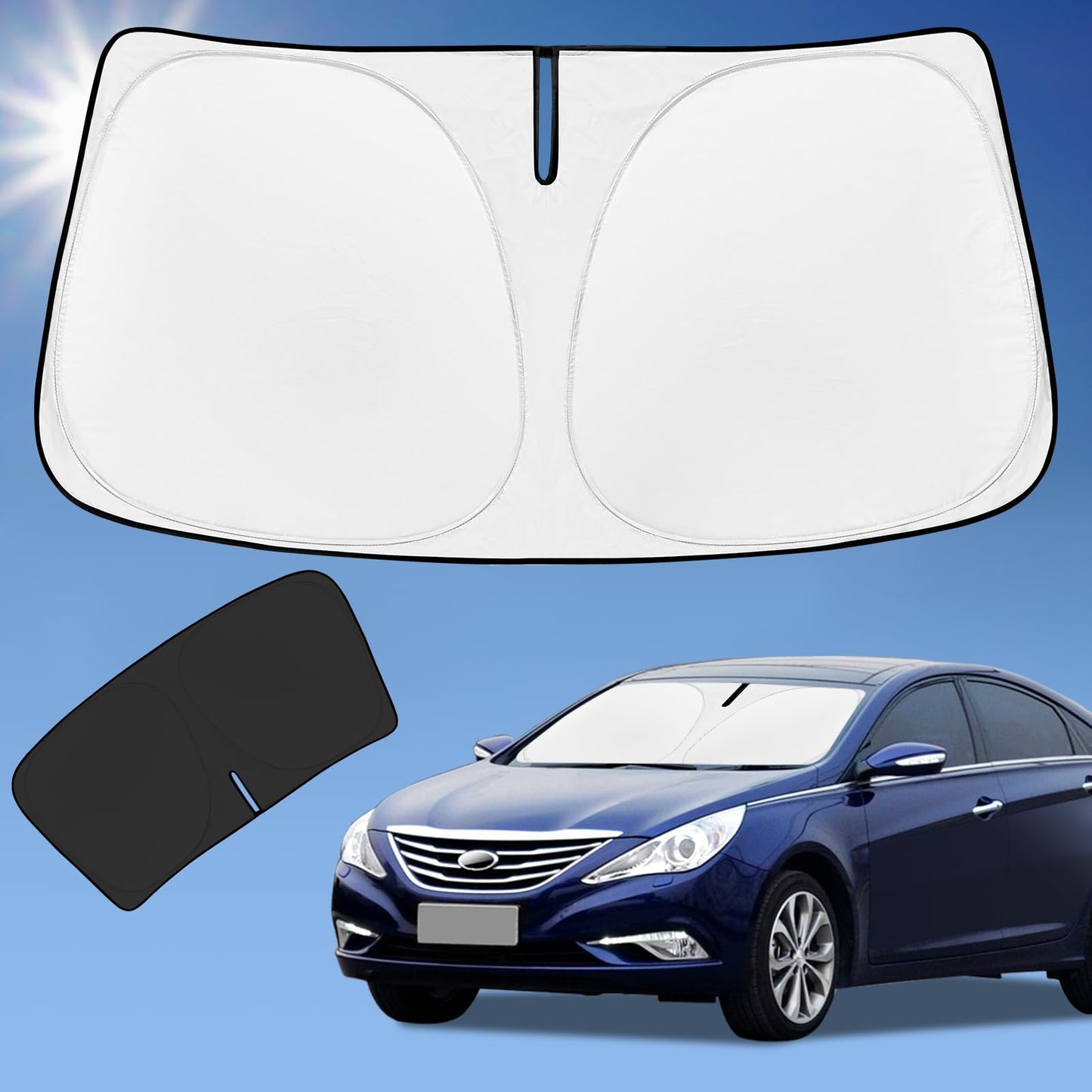 for Toyota Tacoma 2016-2023 2024 2025 2026 Sun Shade Sunshade Windshield Cover - 4 Layers Front Window Shade Custom Fit Tacoma 2Dr 4Dr Pickup Sun Visor 240T Shade Blocks UV Rays Car Accessories