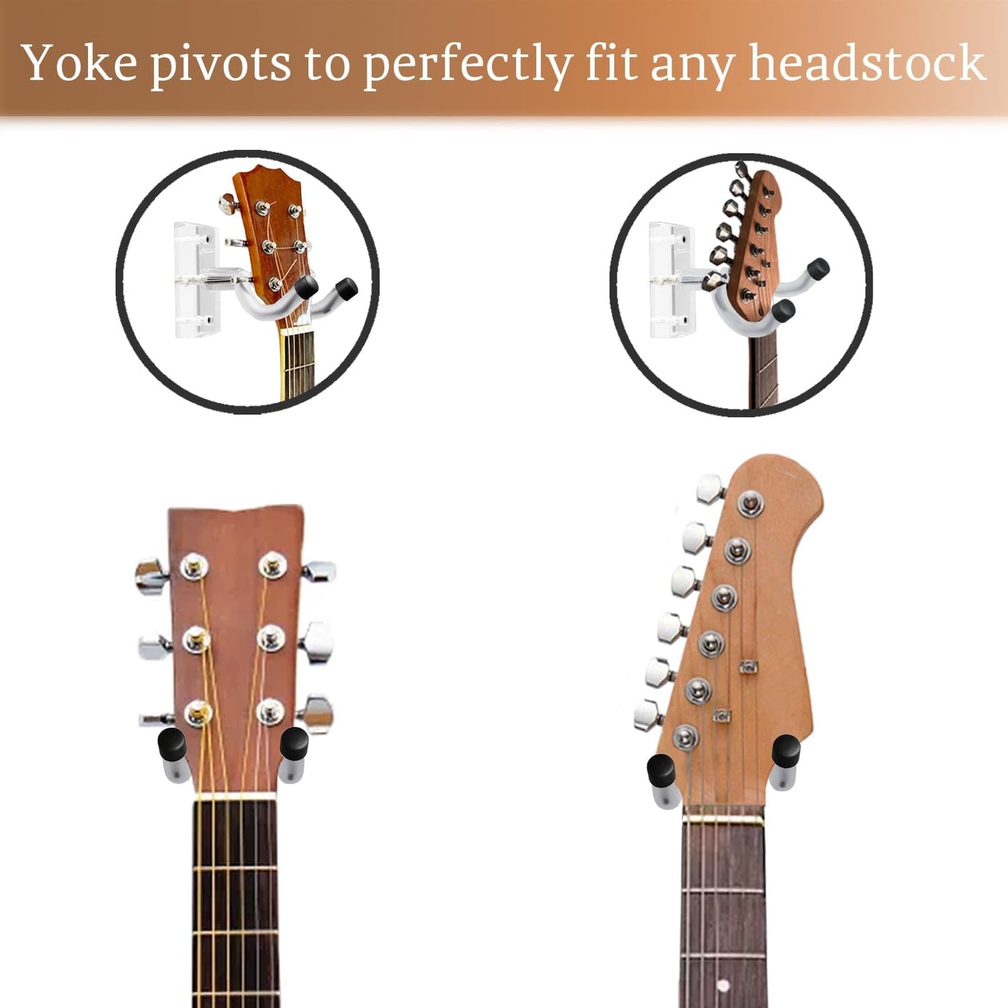 Gitarren-Wandhalterung, 2er-Pack, Gitarrenbügel aus schwarzem Nussbaumholz, U-förmige Gitarren-Wandhalterung, Gitarrenhalter-Hakenständer für Akustik-, E-Gitarre, Banjo,, Bass, Geschenk für Gitarristen, Männer, Jungen