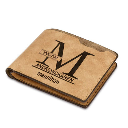 Custom Wallets for Men Personalized Leather Photo Wallet Fathers Day Gift for Dad Boyfriend