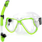 Greatever Dry Snorkel Set,Panoramic Wide View Anti-Fog Scuba Diving Mask,Professional Snorkeling Gear for Adults Kids