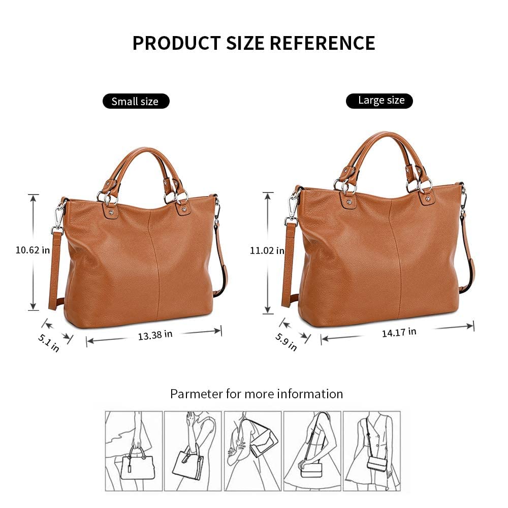 Kattee Damen Weiche Echtleder Tragetasche Schultertasche Handtasche