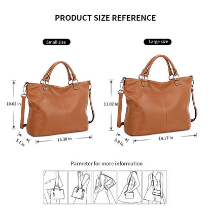 Kattee Damen Weiche Echtleder Tragetasche Schultertasche Handtasche