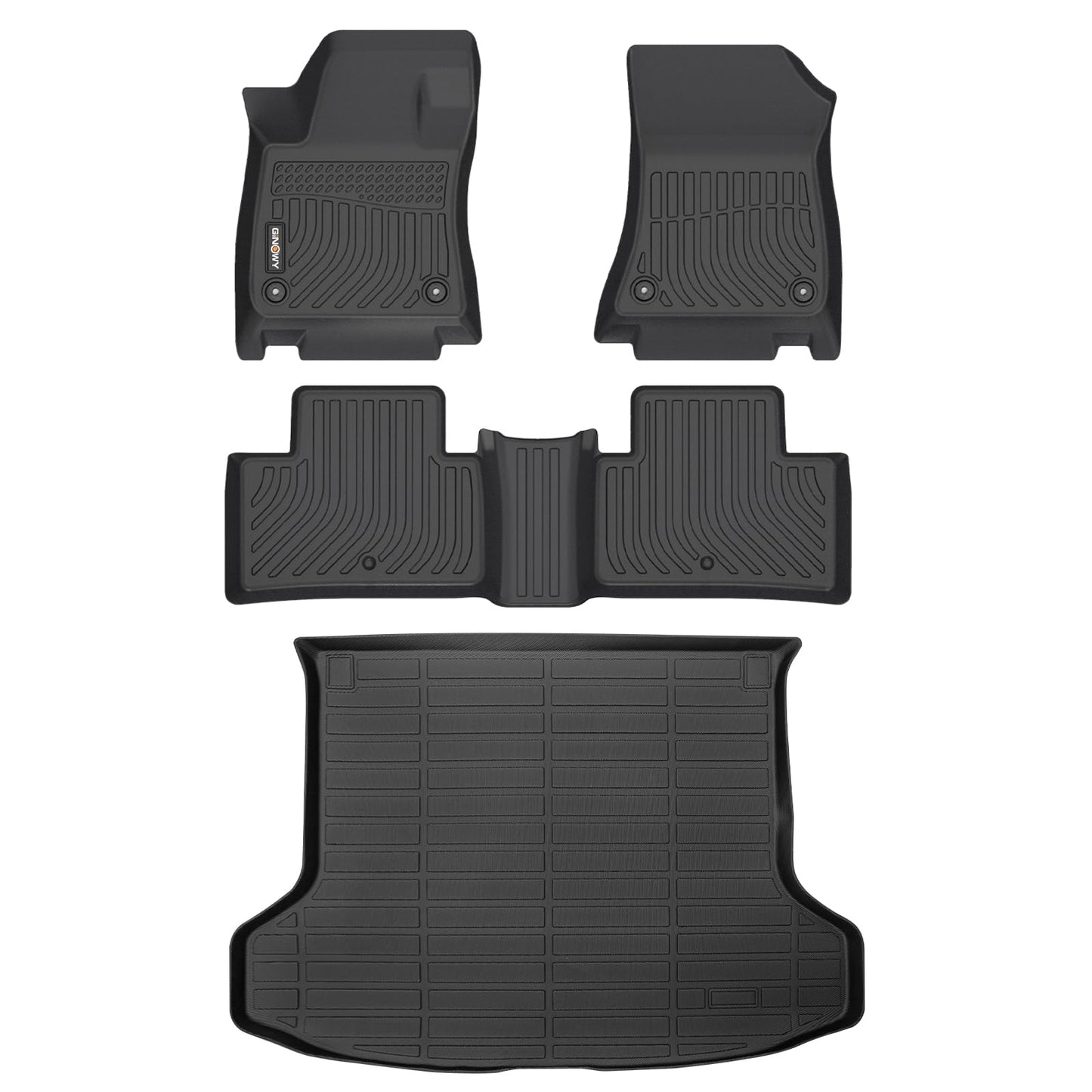 GINOWY-Floor Mats for Toyota 4Runner 1996-2002,1st+2nd Row,TPE All Weather Car Mats Custom Fit Rubber Floor Liners Car Accessories for Toyota 4Runner