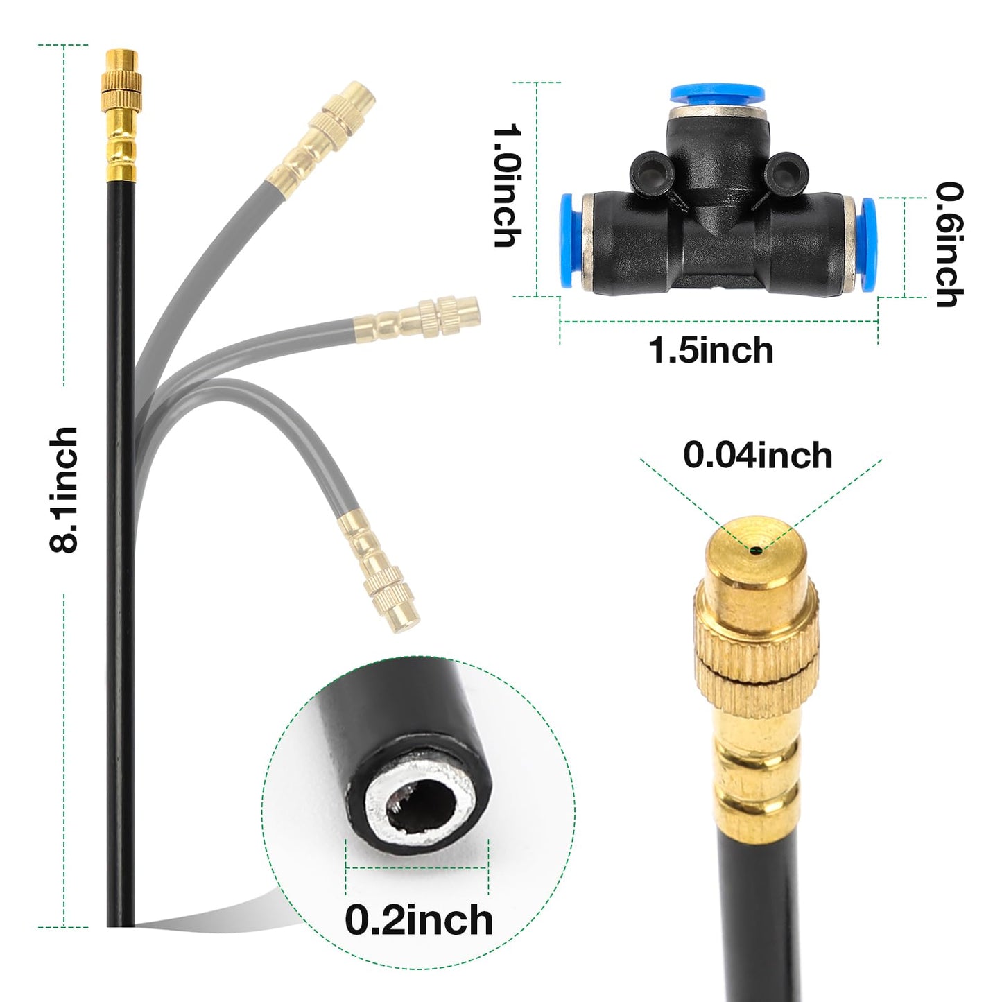 MIXC 1/4" 100Ft Drip Irrigation System for Garden with 16pcs 360°Adjustable Brass Nozzles & Bendable Rod,Upgraded Watering System Kit for Outdoor Plants,Lawn,Raised Bed,Potted Plant,Yard,Greenhouse