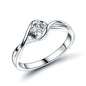 18K White Gold Rings 0.3ct Round Shape Diamond Engagement Ring for Girls