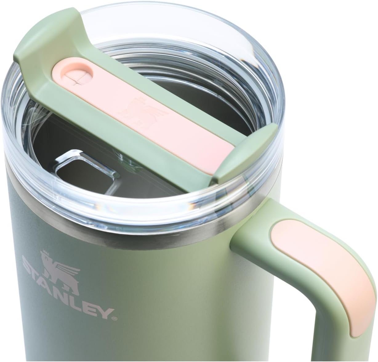 Vaso Stanley Quencher H2.0 con asa y pajita de 40 oz | Tapa Flowstate de 3 posiciones | Compatible con portavasos para viajes | Vaso térmico de acero inoxidable | Sin BPA | Arándano