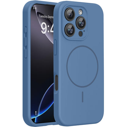 Miracase Magnetic for iPhone 17 Pro Case, Compatible with MagSafe, Integrated Silicone Camera Control Cover, 3.0mm Thicken Shockproof Drop Protection Phone Case for 17 Pro,Dark Blue