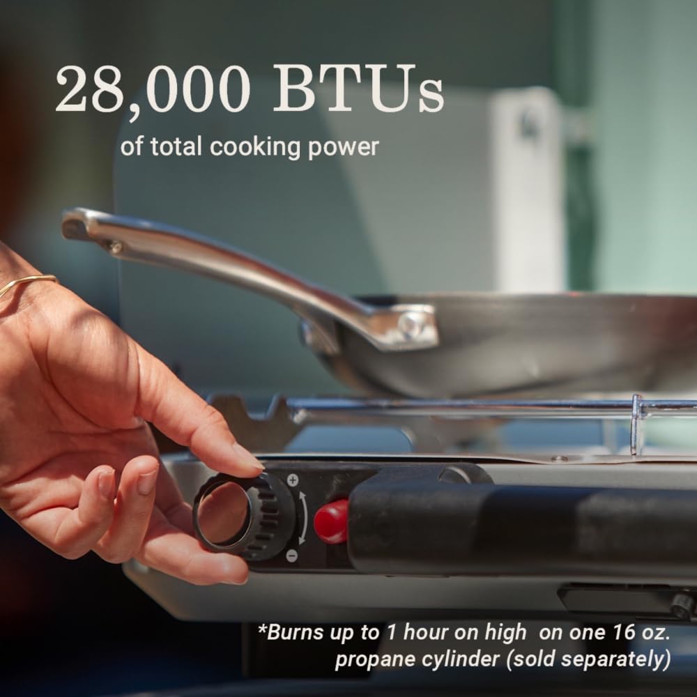 Coleman Cascade 3-in-1 Outdoor Camp Stove, Portable Cooktop with Included Cast-Iron Grill & Griddle Accessories, 24,000 BTUs of Power for Camping, Tailgating, Grilling