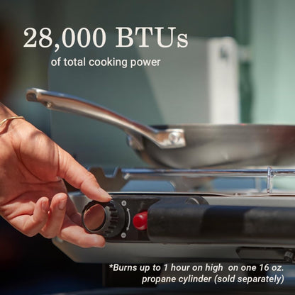 Coleman Cascade 3-in-1 Outdoor Camp Stove, Portable Cooktop with Included Cast-Iron Grill & Griddle Accessories, 24,000 BTUs of Power for Camping, Tailgating, Grilling
