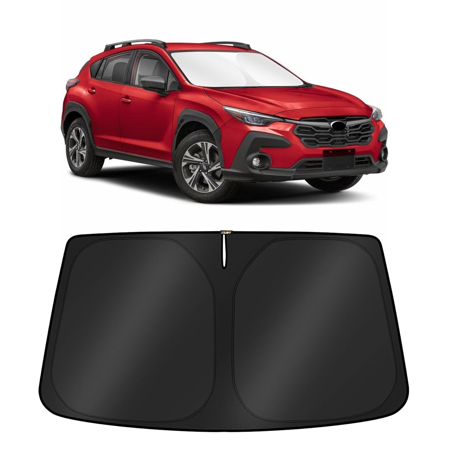 KUST Windshield Sun Shade for 2017-2026 Tesla Model Y/Model 3 Sunshade Accessories (Fit 2025-2026 Model Y Juniper / 2024 Model 3 Highland) Upgraded Foldable Sunshade, Blocks UV Rays Keep Car Cool