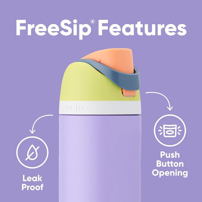 Owala FreeSip Isolierte Edelstahl-Wasserflasche mit Strohhalm für Sport und Reisen, BPA-frei, 710 ml, Shy Marshmallow