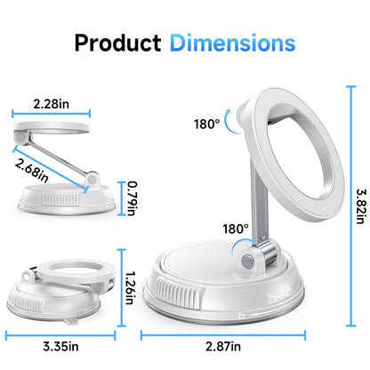 ANDERY Car Phone Holder for Magsafe [78+LBS Strongest Suction & 2400gf Strongest Magnetic] 360° Adjustable Car Phone Mount, Phone Holders for Your Car for iPhone 17-12 & All Phones, Father Gifts