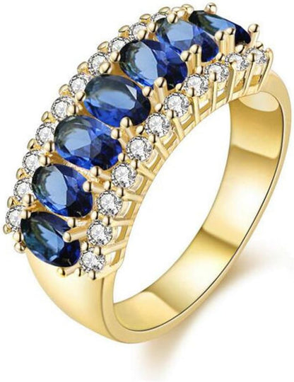 Uloveido Platinum Plated Green Cubic Zircon Rings for Women Fashion Jewelry J501
