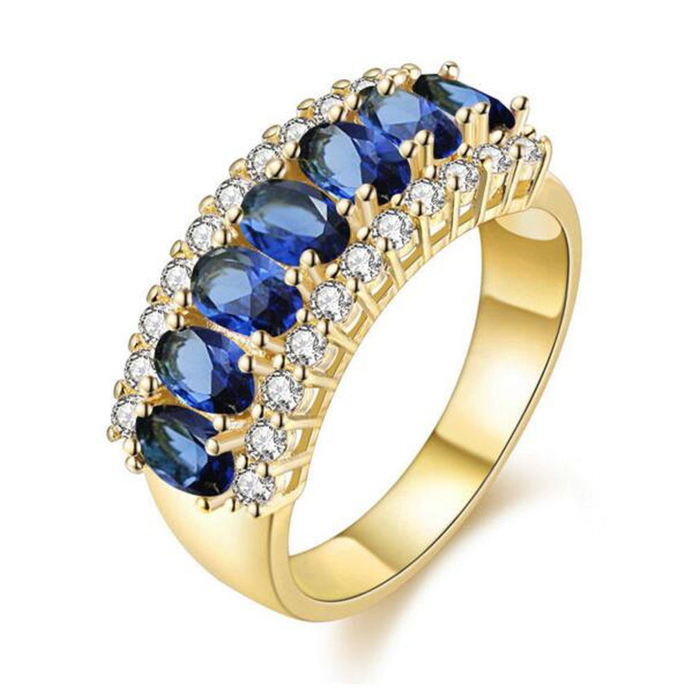 Uloveido Platinum Plated Green Cubic Zircon Rings for Women Fashion Jewelry J501