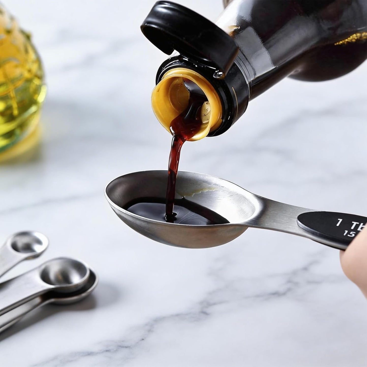 Pack of 8 Stainless Steel Magnetic Measuring Spoons Set