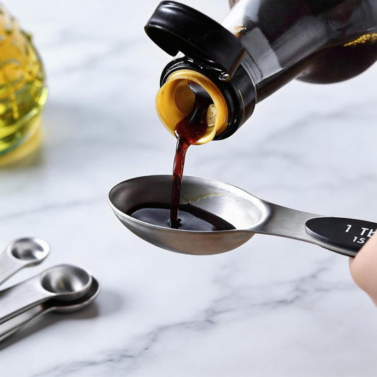 Pack of 8 Stainless Steel Magnetic Measuring Spoons Set