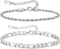 7.8+1.2 inches (20+3 cm)2pcs-silver-rope/Figaro