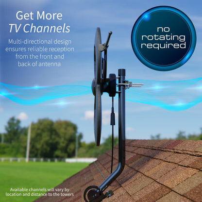Antennas Direct ClearStream 2V Indoor Outdoor TV Antenna UHF VHF Multi-Directional, 60+ Mile Range, 4K 8K UHD, NEXTGEN TV – w/Reflector, 20-inch Mast