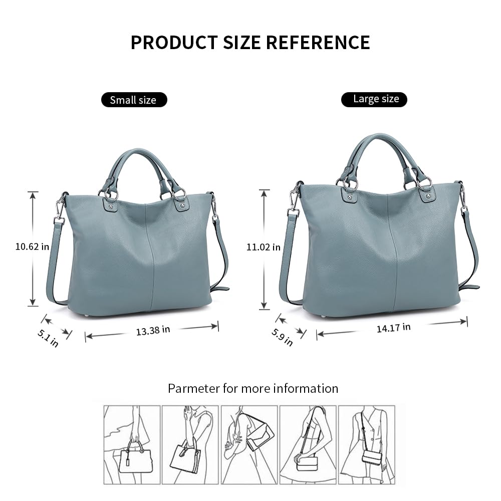 Kattee Damen Weiche Echtleder Tragetasche Schultertasche Handtasche
