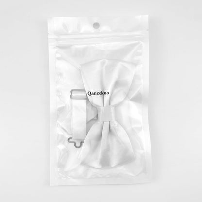 Verstellbare Herren-Fliege, einfarbig, doppelt gefaltet, vorgebunden für Dinner, Hochzeiten, Partys, Business, Bälle