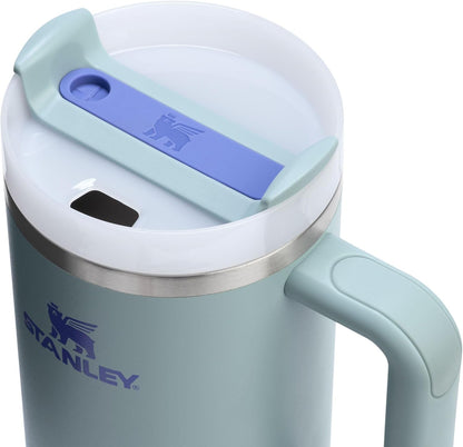 Vaso Stanley Quencher H2.0 con asa y pajita de 40 oz | Tapa Flowstate de 3 posiciones | Compatible con portavasos para viajes | Vaso térmico de acero inoxidable | Sin BPA | Arándano