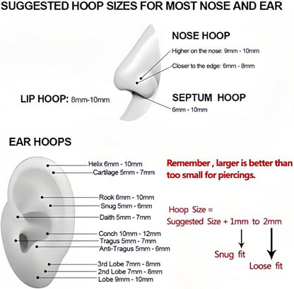Titanium Nose Ring Hoops for Women and Men - Comfortable and Versatile Piercing Jewelry