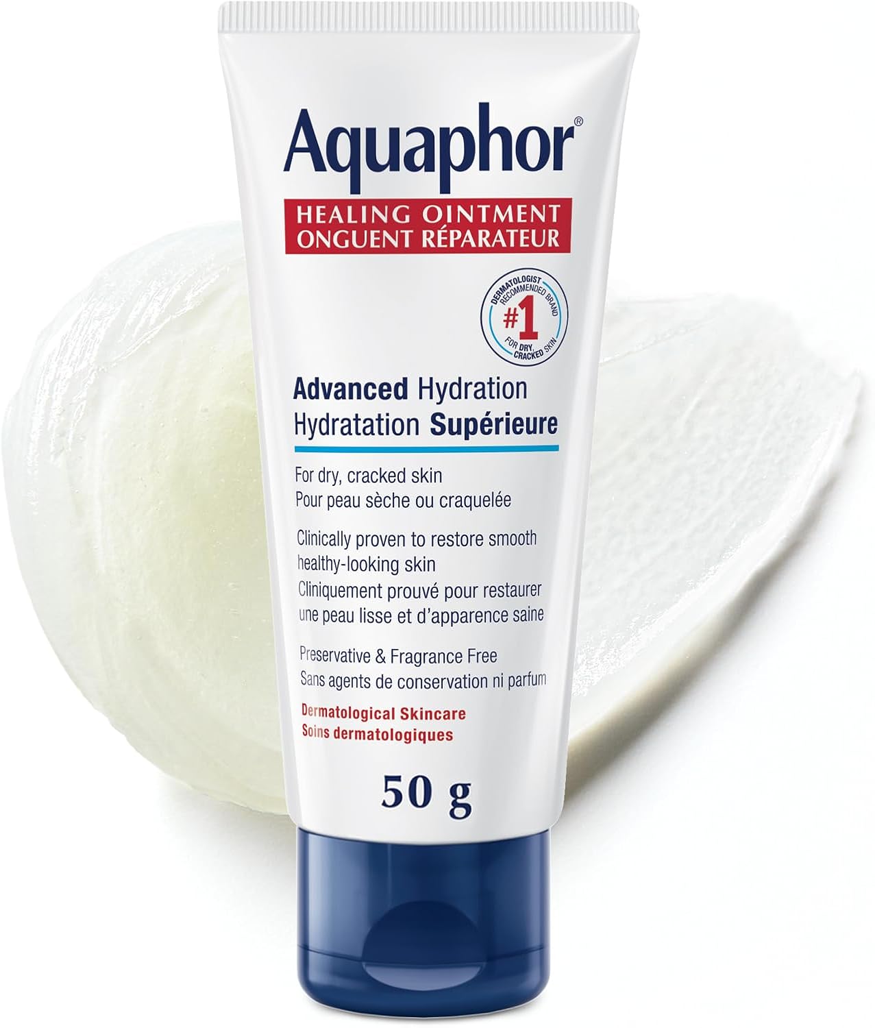 EUCERIN Aquaphor Multipurpose Healing Ointment for Extremely Dry, Cracked Skin (50g), Moisturizing Ointment and Hand Cream for Use After Hand Sanitizer or Hand Soap