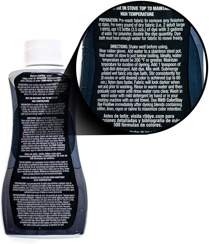 Rit Textilfarbe Flüssig – Große Farbauswahl – 236 ml (Marineblau)