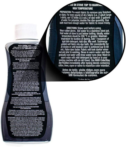 Rit Textilfarbe Flüssig – Große Farbauswahl – 236 ml (Marineblau)