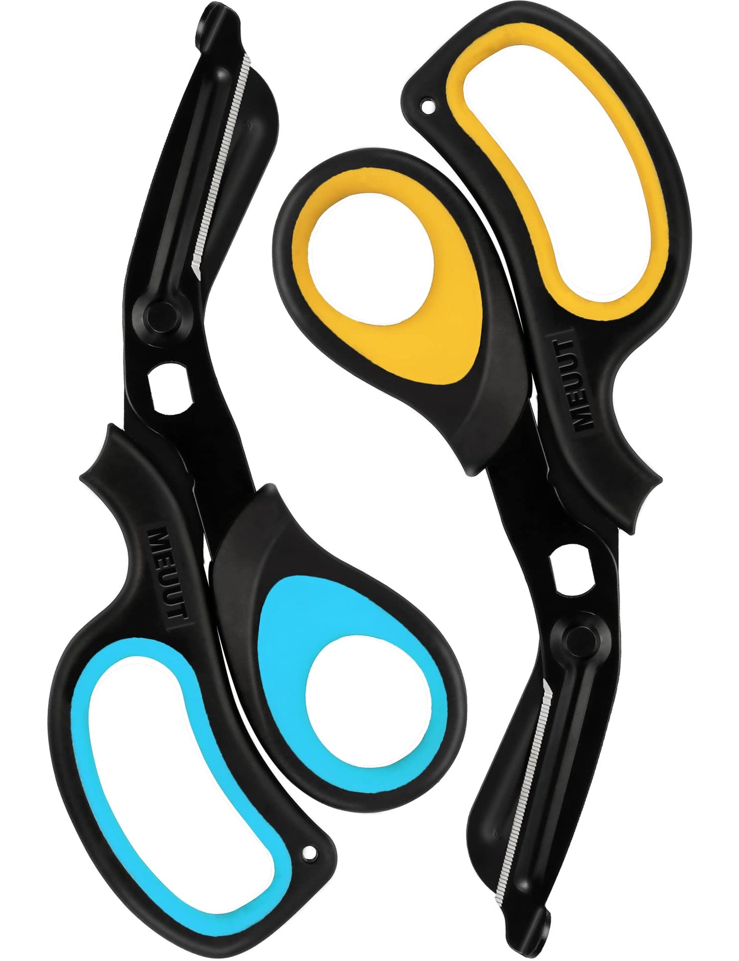 MEUUT 2 Pack Medical Scissors Trauma Shears for Left and Right Hand -Patented Bandage Scissors All Purpose with Non-Stick Blades, Surgical Grade Shears Stainless Steel EMT Scissors for Nurses EMT