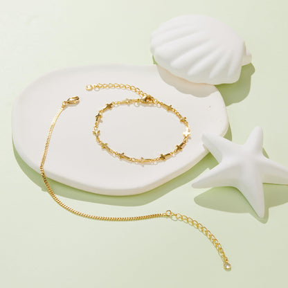 Goldarmbänder für Frauen Stapel Nicht Anlaufen, 14K Vergoldete Stapelbare Armbänder Set für Frauen Trendy, Wasserdicht Einfacher Schmuck Sets Geschenke Inklusive Perlen-/Kuban-/Büroklammer-/Fischgräten-/Seilglieder-Kette, Modeaccessoires