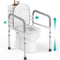 PELEGON Toilet Safety Rails (350 lb) - Adjustable Toilet Safety Frame & Rails, Toilet Safety Rail for Elderly Adults, Toilet Handles for Seniors, Toilet Bars for Elderly & Handicap