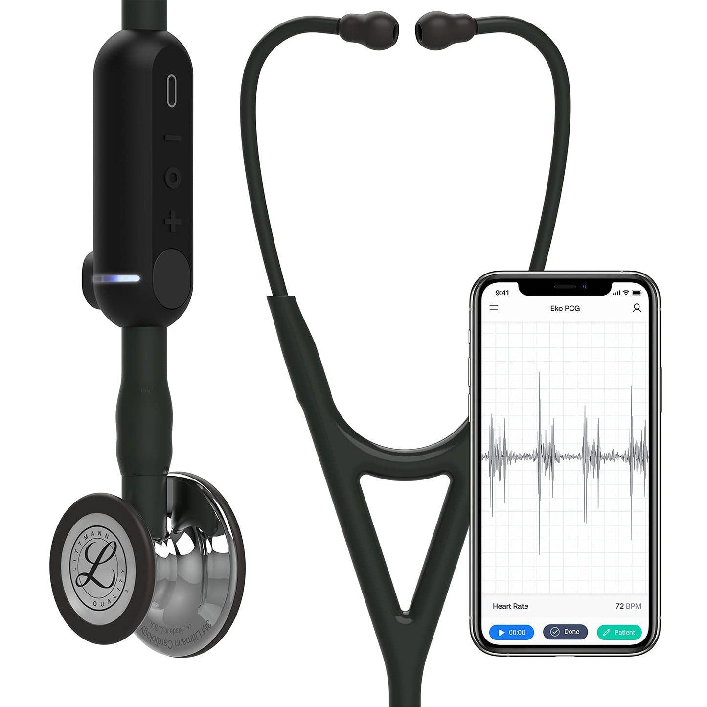3M Littmann CORE Digital Stethoscope, Our Most Advanced Stethoscope Yet, Up To 40x Amplification, Active Noise Cancellation, In-App Sound Wave Visualization, High Polish Copper Chestpiece, 8870