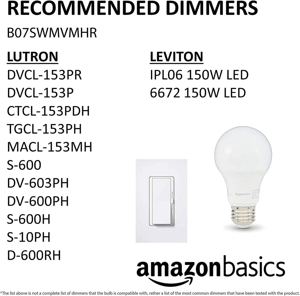 Amazon Basics Soft White LED Light Bulb, A19, 40 Watt Equivalent, Energy Efficient 6W, E26 Standard Base, 2700K, Non-Dimmable, 10,000 Hour Lifetime, 6-Pack