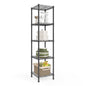 SONGMICS Storage Shelf, Small Metal Wire Shelving Unit, Adjustable Shelves, for Small Spaces, Garage, Bedroom, Living Room, Kitchen, Pantry, 5 Tier, 11.8 x 11.8 x 47.6 Inches, Ink Black ULGR123BH01