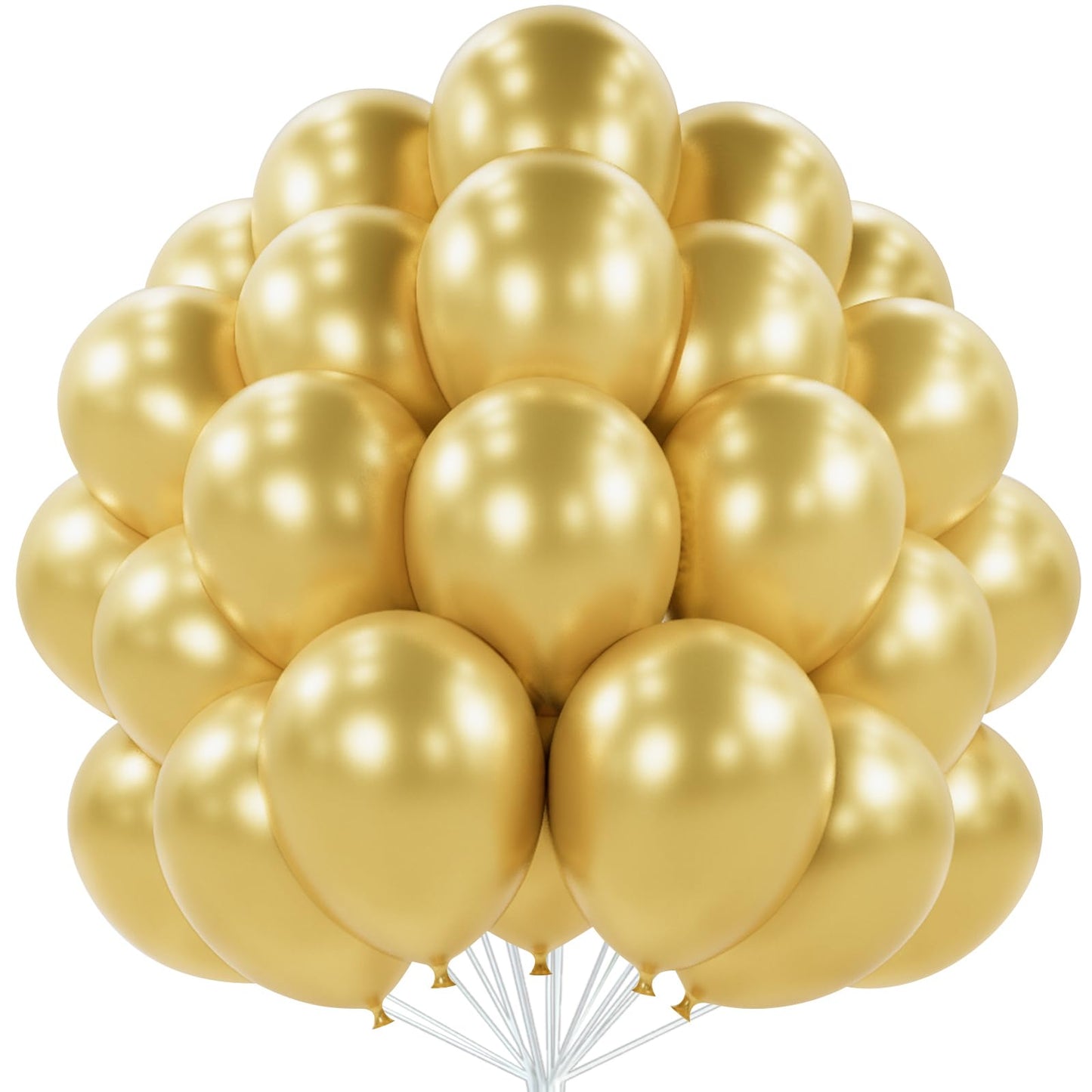 PartyWoo Gold Balloons 50pcs 12 Inch Gold Latex Helium Balloons for Birthday Wedding Anniversary Baby Shower Graduation Bachelorette Retirement Engagement Tea Casino Disco Party Decorations Gold-G101