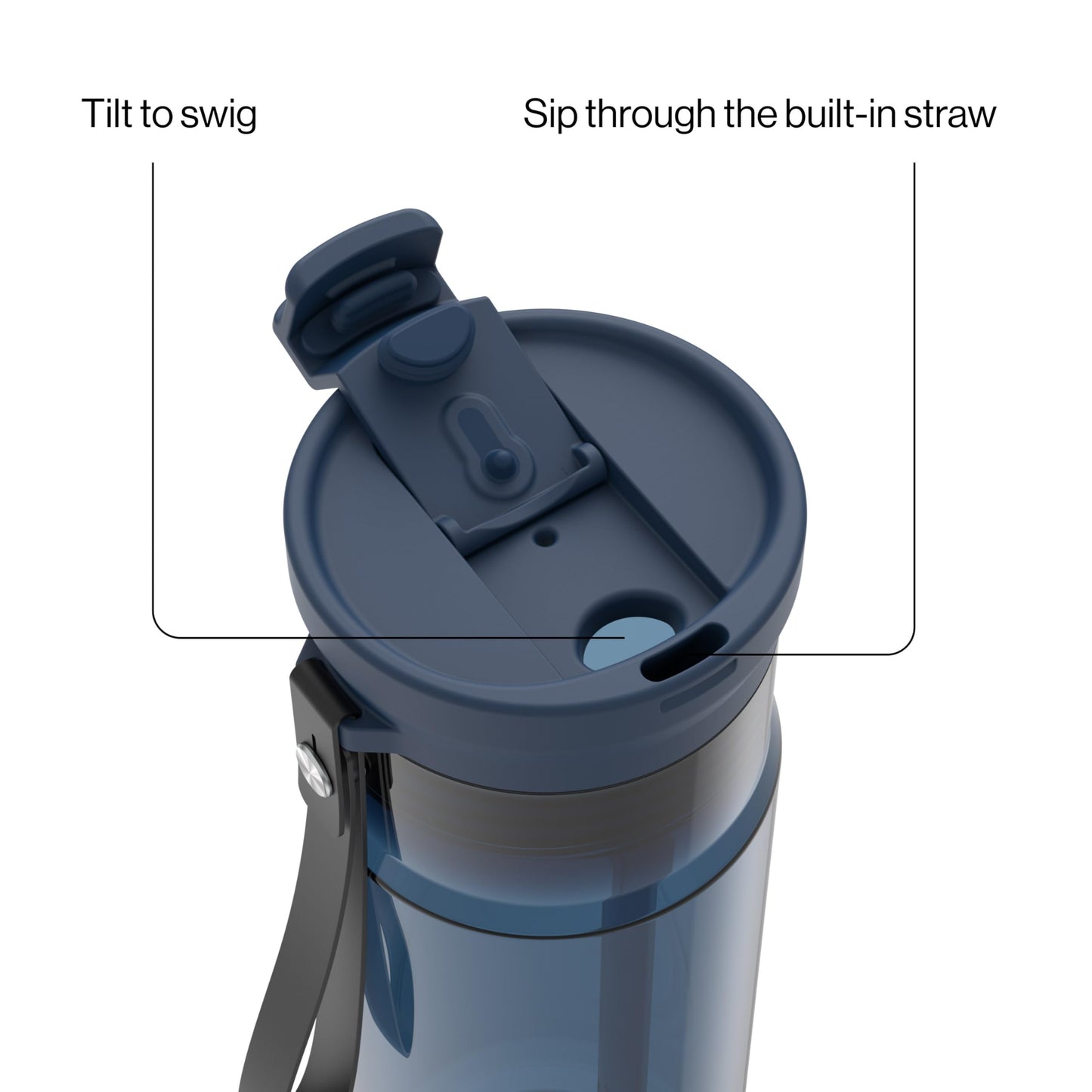 Contigo DualSip 24 oz Tritan Plastic Water Bottle with Carry Strap & 2-in-1 Leakproof Lid (Straw or Spout), BPA-Free, Dishwasher Safe