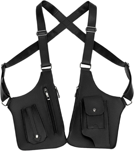 Men Anti Underarm Shoulder Bag - Adjustable Phone Holster Bag | PU Leather Shoulder Pouch, Anti Theft Harness, Double
