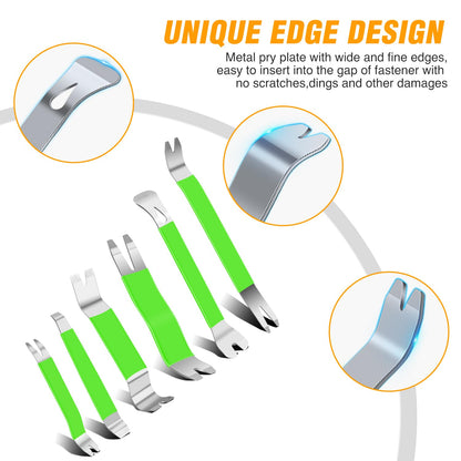 GOOACC 5PCS Auto Trim Removal Tool Kit No-Scratch Pry Tool Kit for Car Door Clip Panel & Audio Dashboard Dismantle -5PCS